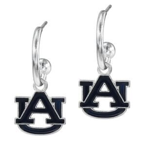 New Auburn Tigers Women's Emma Blue Earrings, Silver Post, Fish Hook, NCAA